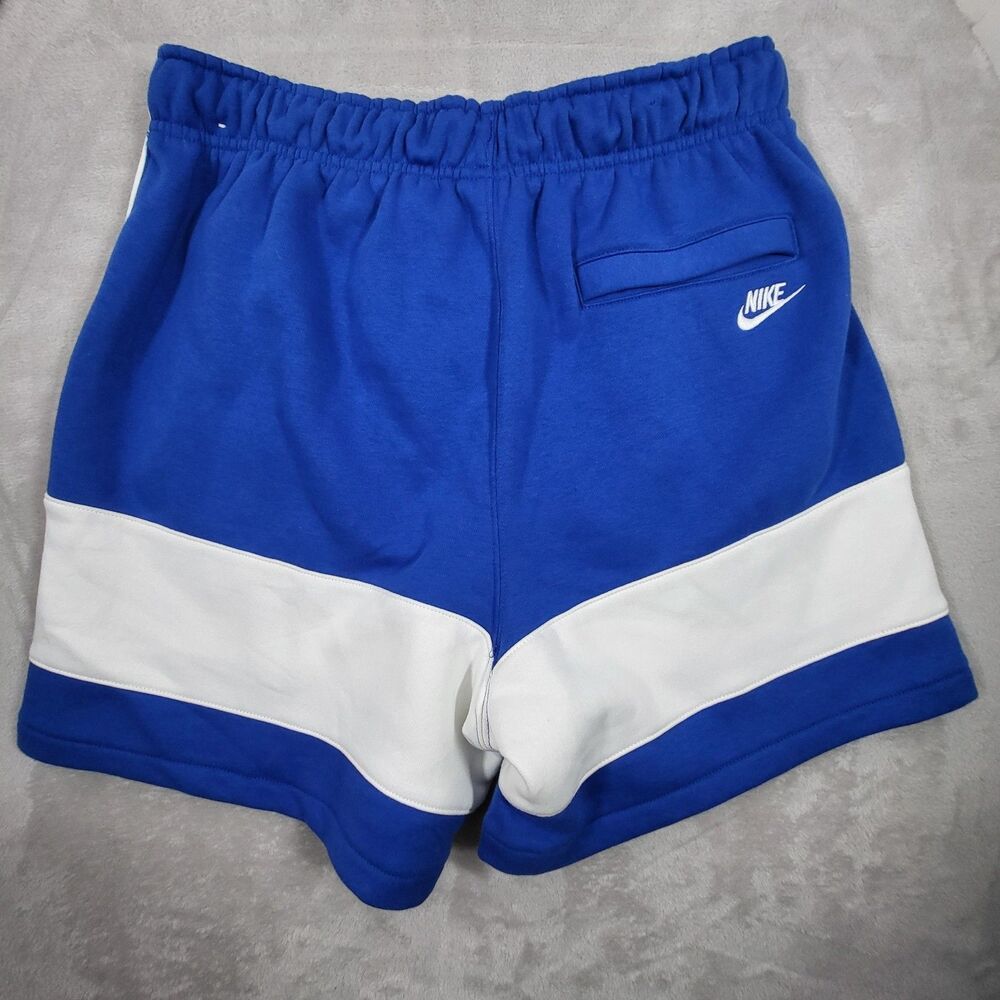 Nike Sportswear Club Fleece Shorts Mens Medium Blue White Colorblock IO9625-480 - Picture 6 of 12
